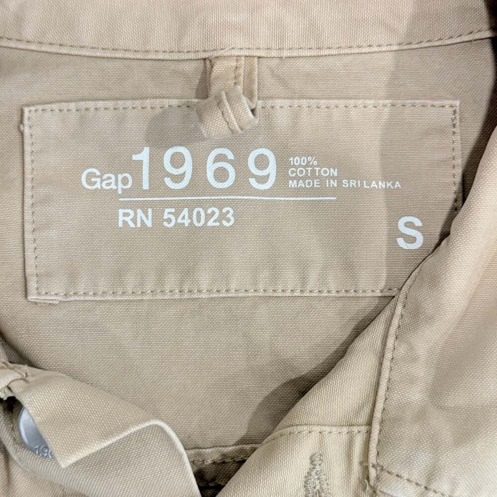 Gap 1969 Heritage Canvas Denim Trucker Jacket Tan/Beige Mens Small - Picture 2 of 5
